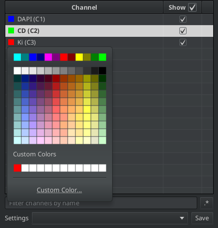 setting channel names and colors