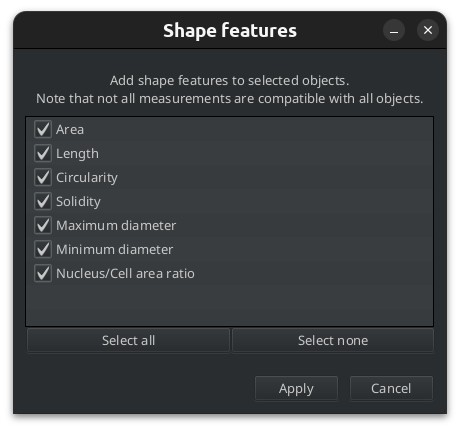 Shape features